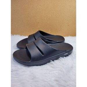 OOFOS Unisex OOahh Black Slides- Size 42 EU/ 9M/11W